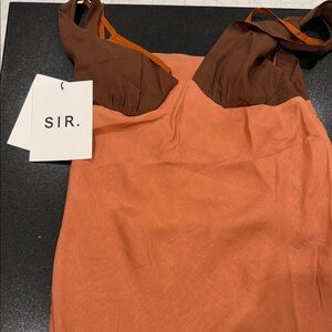 SIR. Women's Mini Dress - Orange and Brown